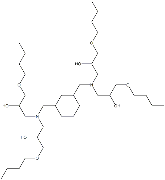 1,3-Bis[bis(2-hydroxy-3-butoxypropyl)aminomethyl]cyclohexane Struktur