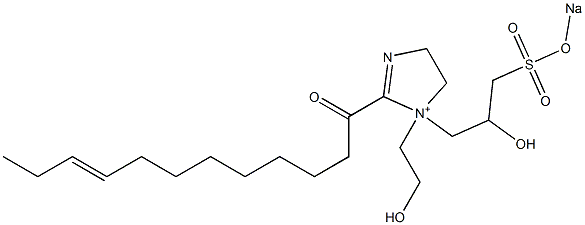 1-(2-Hydroxyethyl)-1-[2-hydroxy-3-(sodiooxysulfonyl)propyl]-2-(9-dodecenoyl)-2-imidazoline-1-ium Struktur