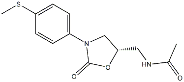 N-[[(5S)-3-[4-(Methylthio)phenyl]-2-oxooxazolidine-5-yl]methyl]acetamide Struktur