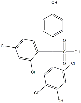 (2,4-Dichlorophenyl)(2,5-dichloro-4-hydroxyphenyl)(4-hydroxyphenyl)methanesulfonic acid Struktur