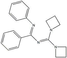 4,4-Bis(1-azetidinyl)-1,2-diphenyl-1,3-diaza-1,3-butadiene Struktur