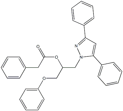 Benzeneacetic acid [1-(3,5-diphenyl-1H-pyrazol-1-yl)-3-phenoxypropan-2-yl] ester Struktur