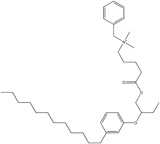 N,N-Dimethyl-N-benzyl-N-[4-[[2-(3-dodecylphenyloxy)butyl]oxycarbonyl]butyl]aminium Struktur