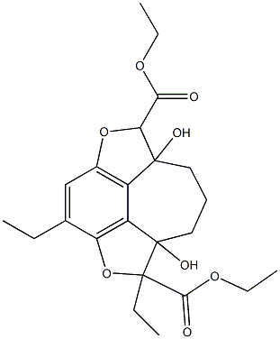 1,6-Diethyl-6a,9a-dihydroxy-6,6a,7,8,9,9a-hexahydro-2,5-dioxa-1H-cyclohept[jkl]-as-indacene-1,6-dicarboxylic acid diethyl ester Struktur