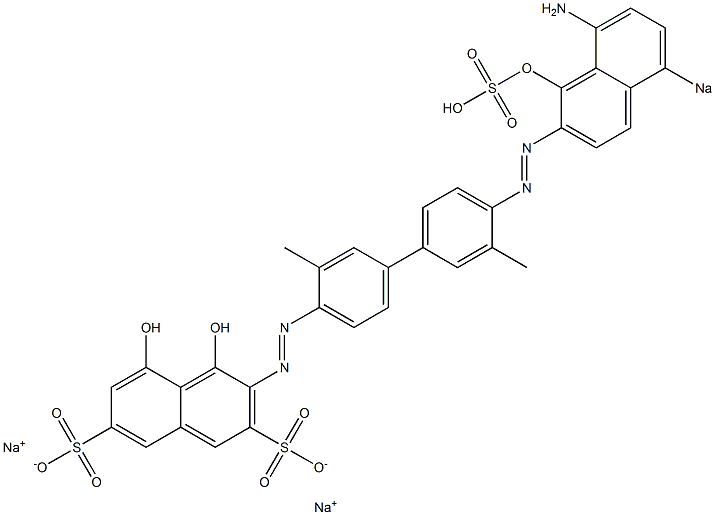 3-[[4'-[(8-Amino-1-hydroxy-5-sodiosulfo-2-naphthalenyl)azo]-3,3'-dimethyl-1,1'-biphenyl-4-yl]azo]-4,5-dihydroxynaphthalene-2,7-disulfonic acid disodium salt Struktur