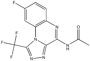 4-Acetylamino-1-trifluoromethyl-8-fluoro[1,2,4]triazolo[4,3-a]quinoxaline Struktur