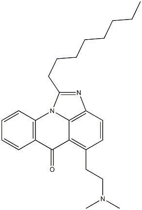 5-(2-Dimethylaminoethyl)-1-octyl-6H-2,10b-diazaaceanthrylen-6-one Struktur