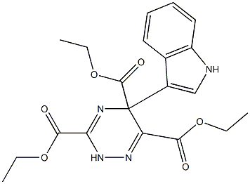 5-(1H-Indol-3-yl)-3-(ethoxycarbonyl)-5-(ethoxycarbonyl)-6-(ethoxycarbonyl)-2,5-dihydro-1,2,4-triazine Struktur