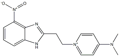 4-(Dimethylamino)-1-[2-(4-nitro-1H-benzimidazol-2-yl)ethyl]pyridinium Struktur