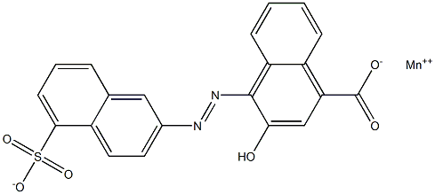 4-[(5-Sulfo-2-naphtyl)azo]-3-hydroxy-1-naphthalenecarboxylic acid manganese(II) salt Struktur