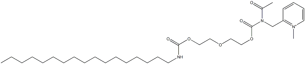 2-[N-Acetyl-N-[2-[2-(heptadecylcarbamoyloxy)ethoxy]ethoxycarbonyl]aminomethyl]-1-methylpyridinium Struktur