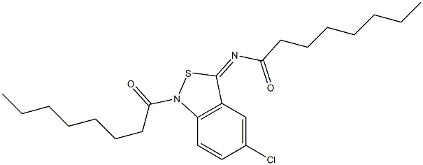 5-Chloro-1-octanoyl-3(1H)-octanoylimino-2,1-benzisothiazole Struktur