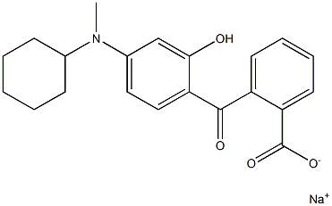 o-[4-(N-Cyclohexyl-N-methylamino)-2-hydroxybenzoyl]benzoic acid sodium salt Struktur