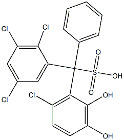 (6-Chloro-2,3-dihydroxyphenyl)(2,3,5-trichlorophenyl)phenylmethanesulfonic acid Struktur