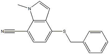 1-Methyl-4-(benzylthio)-1H-indole-7-carbonitrile Struktur