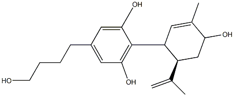 5-(4-Hydroxybutyl)-2-[(2R)-2-(1-methylethenyl)-4-hydroxy-5-methyl-5-cyclohexen-1-yl]benzene-1,3-diol Struktur