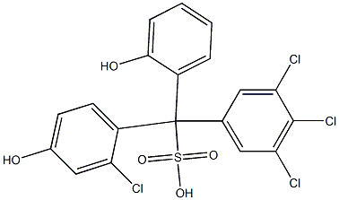 (2-Chloro-4-hydroxyphenyl)(3,4,5-trichlorophenyl)(2-hydroxyphenyl)methanesulfonic acid Struktur