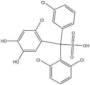 (3-Chlorophenyl)(2,6-dichlorophenyl)(6-chloro-3,4-dihydroxyphenyl)methanesulfonic acid Struktur