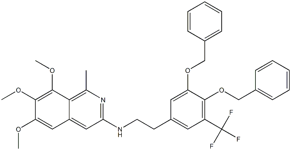 N-[2-[5-(Trifluoromethyl)-3,4-bis(benzyloxy)phenyl]ethyl]-6,7,8-trimethoxy-1-methylisoquinolin-3-amine Struktur