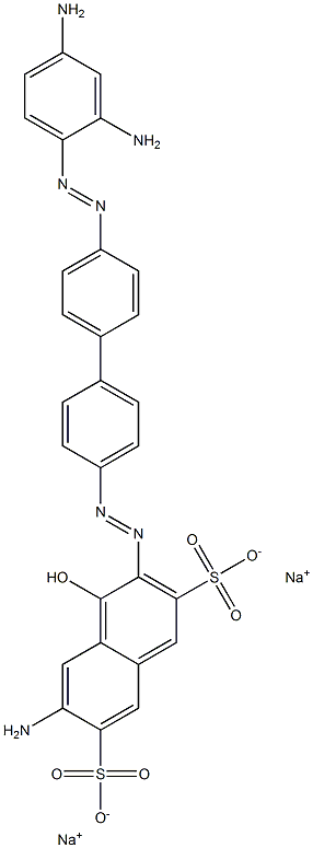 6-Amino-4-hydroxy-3-[[4'-[(2,4-diaminophenyl)azo]-1,1'-biphenyl-4-yl]azo]naphthalene-2,7-disulfonic acid disodium salt Struktur