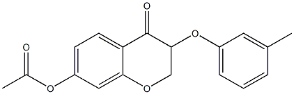 3-(3-Methylphenoxy)-7-acetoxy-2H-1-benzopyran-4(3H)-one Struktur