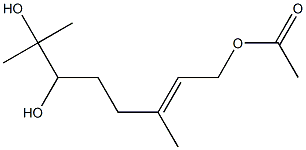 (E)-2,6-Dimethyl-8-acetoxy-6-octene-2,3-diol Struktur