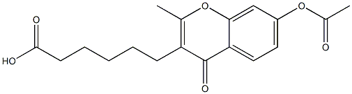 6-(7-Acetoxy-2-methyl-4-oxo-4H-1-benzopyran-3-yl)hexanoic acid Struktur