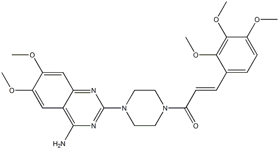 4-Amino-2-[4-[3-(2,3,4-trimethoxyphenyl)propenoyl]-1-piperazinyl]-6,7-dimethoxyquinazoline Struktur