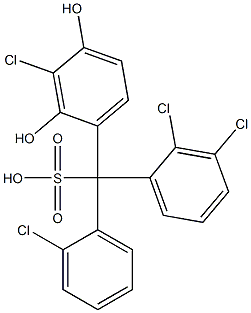 (2-Chlorophenyl)(2,3-dichlorophenyl)(3-chloro-2,4-dihydroxyphenyl)methanesulfonic acid Struktur