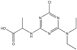 2-[[4-Chloro-6-(diethylamino)-1,3,5-triazin-2-yl]amino]propionic acid Struktur