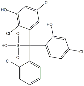 (2-Chlorophenyl)(4-chloro-2-hydroxyphenyl)(2,5-dichloro-3-hydroxyphenyl)methanesulfonic acid Struktur