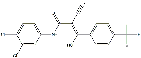 2-Cyano-3-hydroxy-3-[4-trifluoromethylphenyl]-N-[3,4-dichlorophenyl]acrylamide Struktur