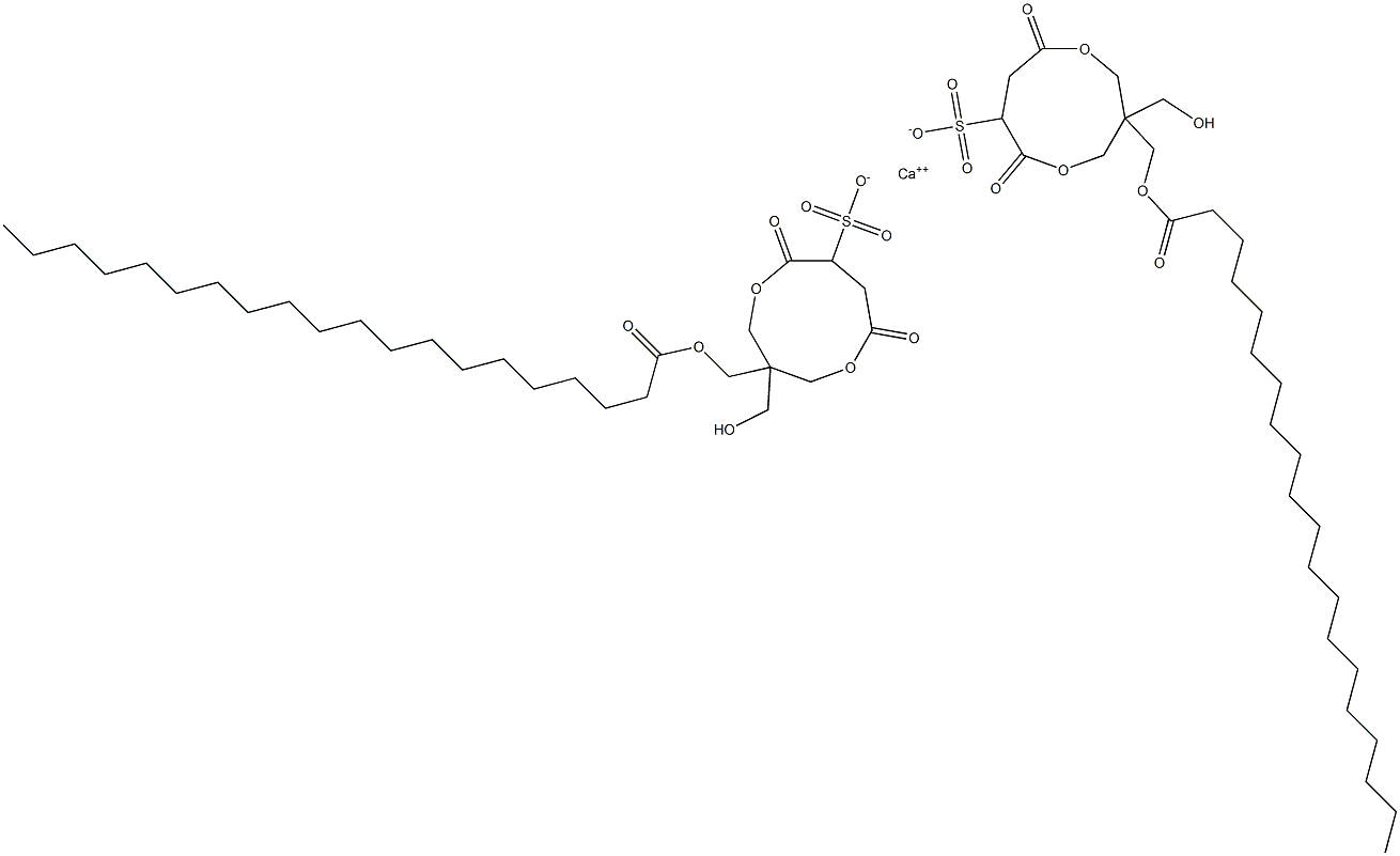 Bis[1-(1-oxoicosyloxymethyl)-1-(hydroxymethyl)-4,7-dioxo-3,8-dioxacyclononane-6-sulfonic acid]calcium salt Struktur