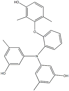 N,N-Bis(3-hydroxy-5-methylphenyl)-2-(3-hydroxy-2,6-dimethylphenoxy)benzenamine Struktur