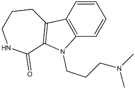 2,3,4,5-Tetrahydro-10-[3-(dimethylamino)propyl]azepino[3,4-b]indol-1(10H)-one Struktur