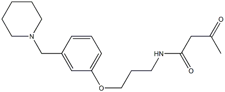 N-[3-[3-(Piperidinomethyl)phenoxy]propyl]-2-acetylacetamide Struktur