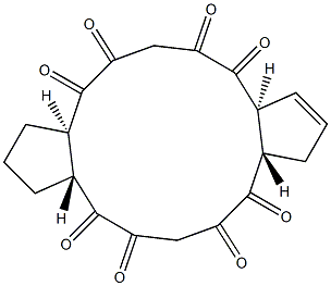 (3aR,8aS,11aS,16aR)-5H,8aH,13H,16aH-4,8,12,16-Tetraoxaoctahydrodicyclopenta[a,h]cyclotetradecene-5,7,13,15(6H,14H)-tetrone Struktur