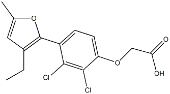 [4-[3-Ethyl-5-methylfuran-2-yl]-2,3-dichlorophenoxy]acetic acid Struktur