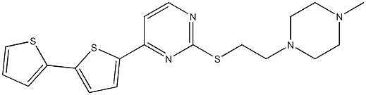 2-[2-(4-Methyl-1-piperazinyl)ethylthio]-4-[5-(2-thienyl)-2-thienyl]pyrimidine Struktur