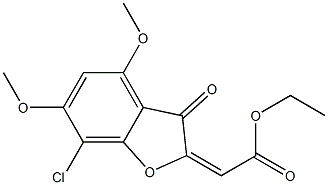 2-Ethoxycarbonyl-methylene-7-chloro-4,6-dimethoxy-3(2H)-benzofuranone Struktur