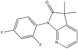 1,3-Dihydro-3,3-dimethyl-1-(2,4-difluorophenyl)-2H-pyrrolo[2,3-b]pyridin-2-one Struktur