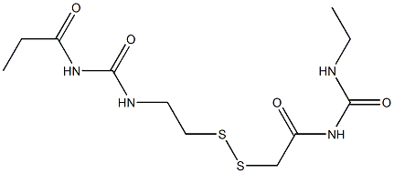 1-Propanoyl-3-[2-[[(3-ethylureido)carbonylmethyl]dithio]ethyl]urea Struktur