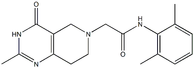 2-[(2-Methyl-3,4,5,6,7,8-hexahydro-4-oxopyrido[4,3-d]pyrimidin)-6-yl]-2',6'-dimethylacetanilide Struktur