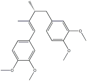 [R,(-)]-1,4-Bis(3,4-dimethoxyphenyl)-2,3-dimethyl-1-butene Struktur