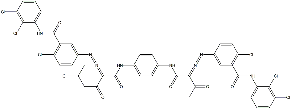 3,3'-[2-(1-Chloroethyl)-1,4-phenylenebis[iminocarbonyl(acetylmethylene)azo]]bis[N-(2,3-dichlorophenyl)-6-chlorobenzamide] Struktur