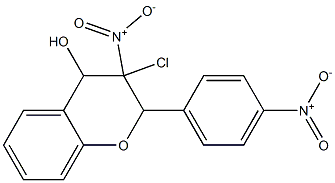 3-Chloro-3,4-dihydro-4-hydroxy-3-nitro-2-(4-nitrophenyl)-2H-1-benzopyran Struktur