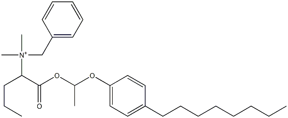 N,N-Dimethyl-N-benzyl-N-[1-[[1-(4-octylphenyloxy)ethyl]oxycarbonyl]butyl]aminium Struktur