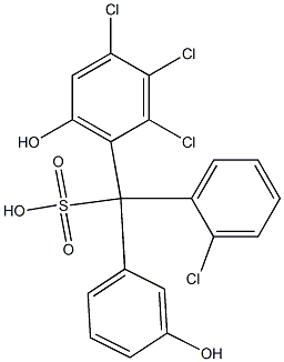 (2-Chlorophenyl)(2,3,4-trichloro-6-hydroxyphenyl)(3-hydroxyphenyl)methanesulfonic acid Struktur