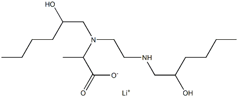 2-[N-(2-Hydroxyhexyl)-N-[2-(2-hydroxyhexylamino)ethyl]amino]propionic acid lithium salt Struktur