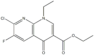 1-Ethyl-7-chloro-6-fluoro-4-oxo-1,4-dihydro-1,8-naphthyridine-3-carboxylic acid ethyl ester Struktur